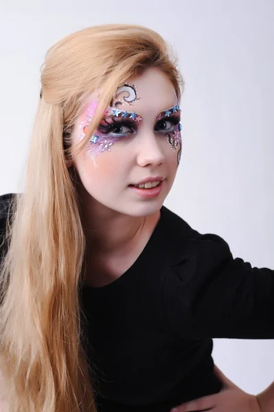 Žena s party make-upu — Stock fotografie
