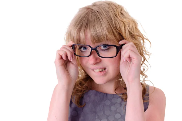 Νεαρό κορίτσι με τα γυαλιά — Φωτογραφία Αρχείου