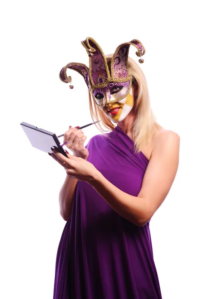 Woman in half mask — Stock Photo, Image