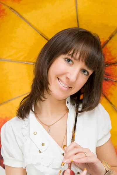 Lány egy esernyő — Stock Fotó