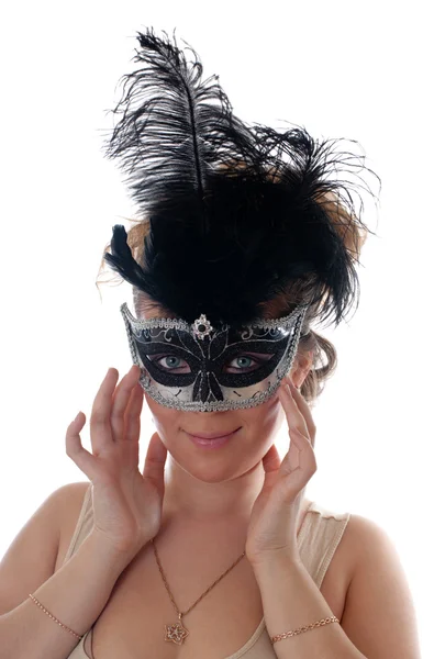 Portrait in a mask — Stock Photo, Image