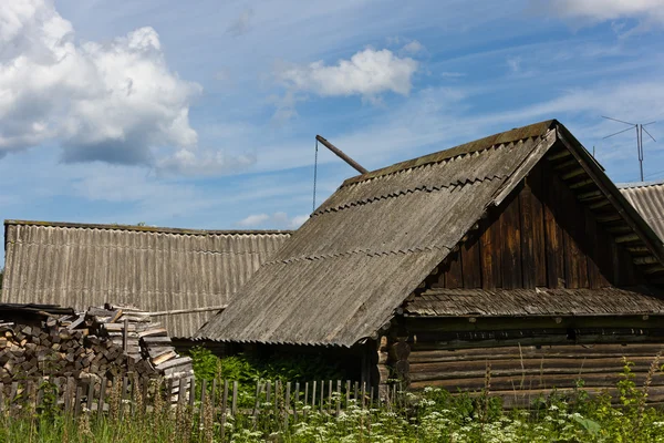 Maison Traditionnelle Bois Dans Village Russe — Photo