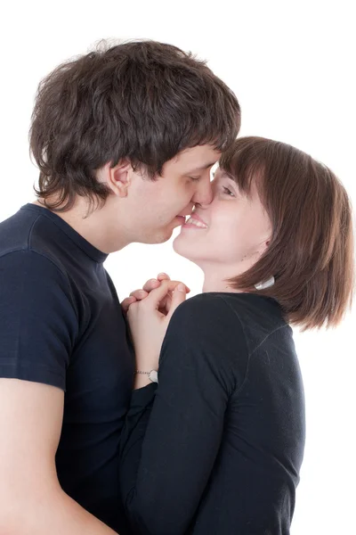Portrait Young Loving Couple Isolated — Stock Fotó