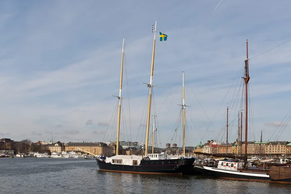 在斯德哥尔摩船 — 图库照片