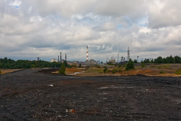 Omgeving Van Vervuilde Industriële Kleine Stad Karabasj — Stockfoto