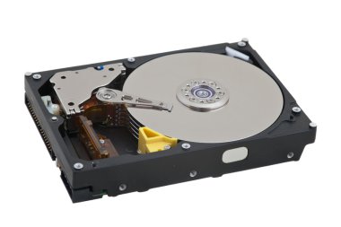 yakın bir yukarı açılan bilgisayar sabit disk