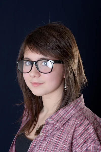 Lány visel szemüveget — Stock Fotó