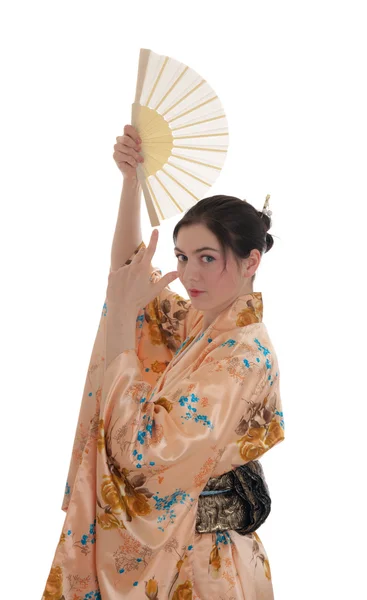 Girl in a kimono — Stock Photo, Image