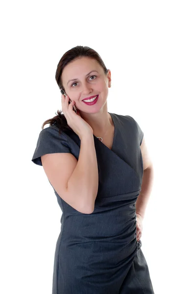 Business woman speaks by phone — Stock Photo, Image
