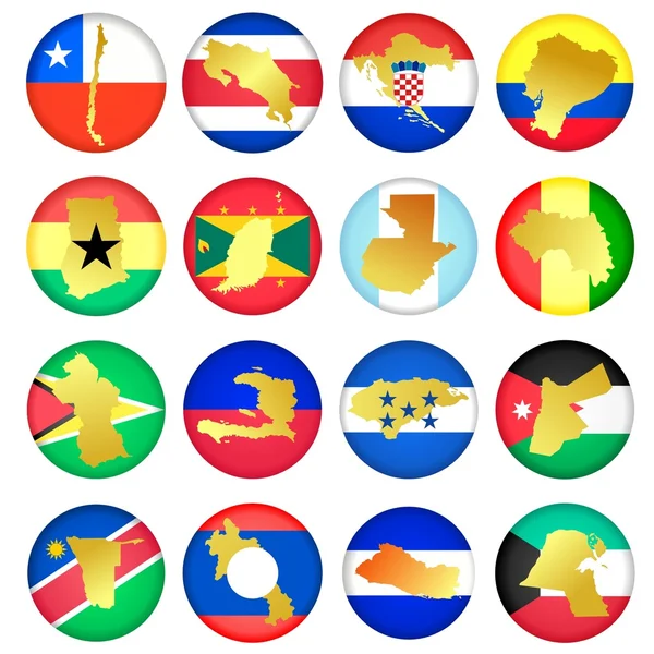 Κουμπιά σε εθνικά χρώματα — Διανυσματικό Αρχείο