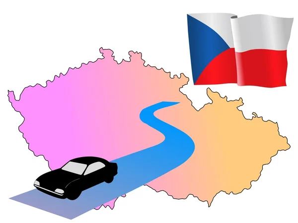 Roads of the Czech Republic — Stock Vector