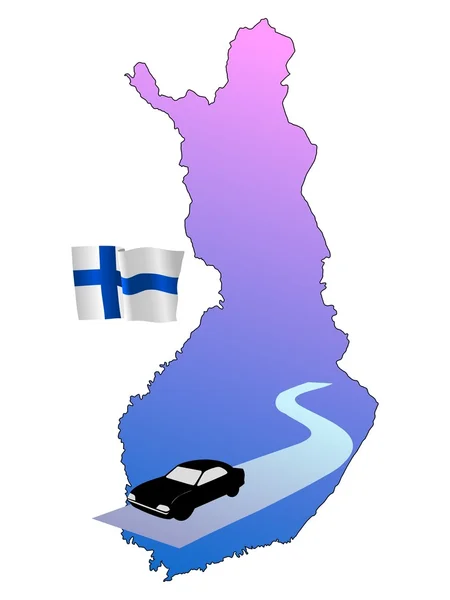 芬兰的道路 — 图库矢量图片