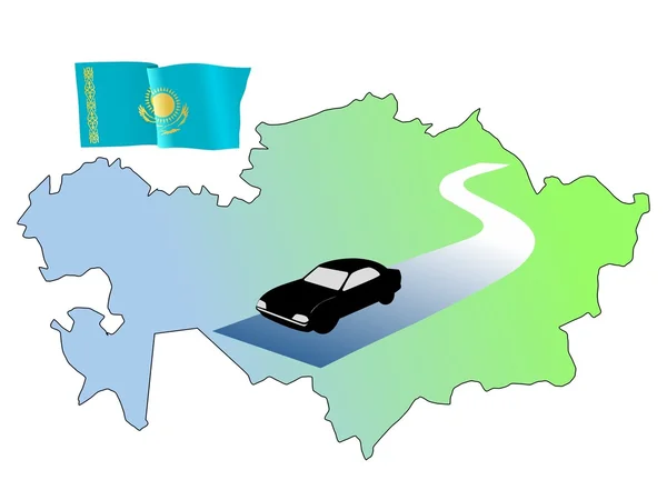 哈萨克斯坦的道路 — 图库矢量图片