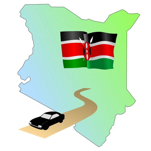 Kenya'nın yolları — Stok Vektör