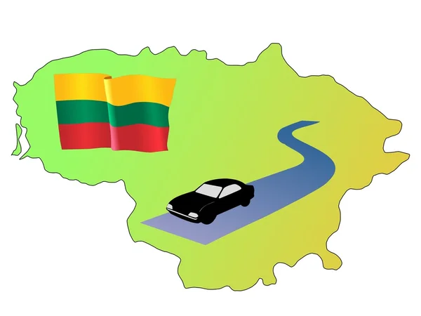 Roads of Lithuania — Stock Vector