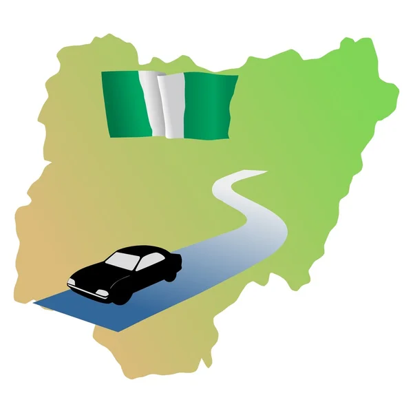 尼日利亚的道路 — 图库矢量图片