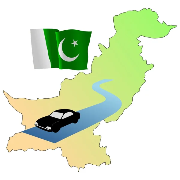 パキスタンの道 — ストックベクタ