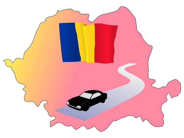 Carreteras de Rumanía — Archivo Imágenes Vectoriales