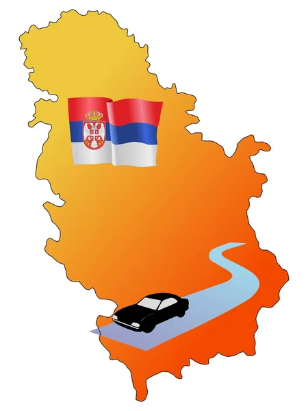 Roads of Serbia — Stock Vector