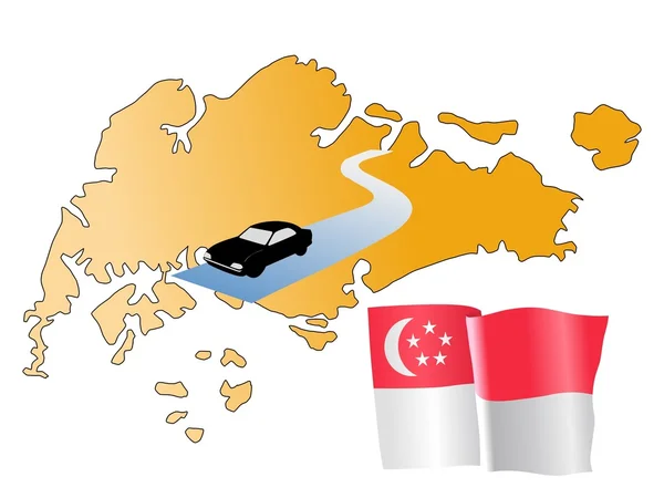 Carreteras de Singapur — Vector de stock