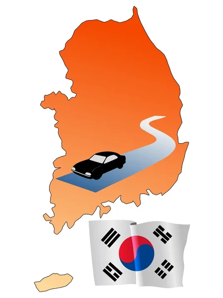 Routes de Corée du Sud — Image vectorielle