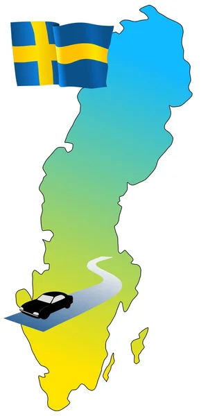 Estradas da Suécia — Vetor de Stock
