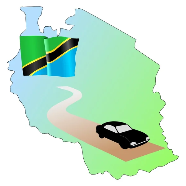 Roads of Tanzania — Stock Vector