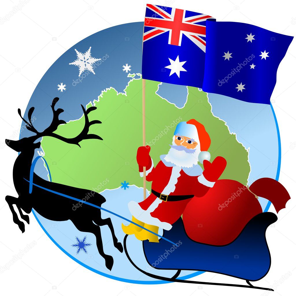 Download Merry Christmas, Australia! — Stock Vector © Perysty #4165622