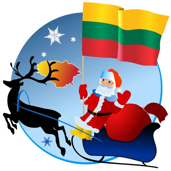 Crăciun fericit, Lituania ! — Vector de stoc