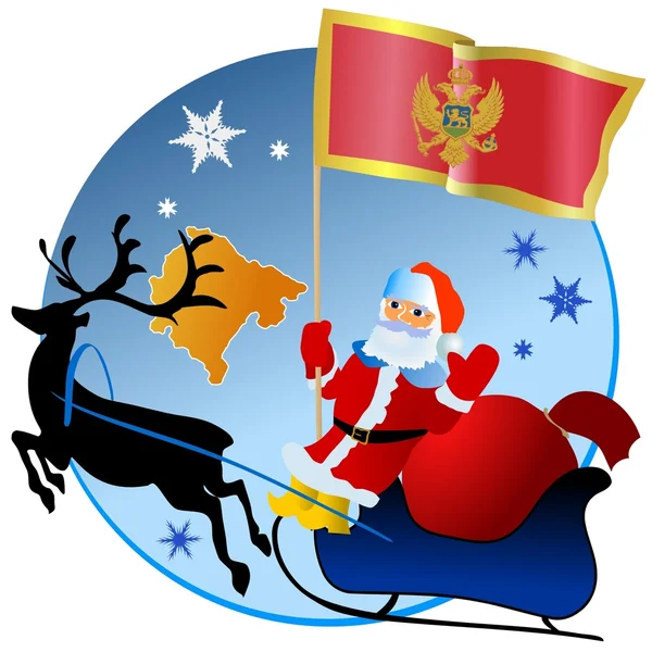 З Різдвом, Чорногорія ! — стоковий вектор