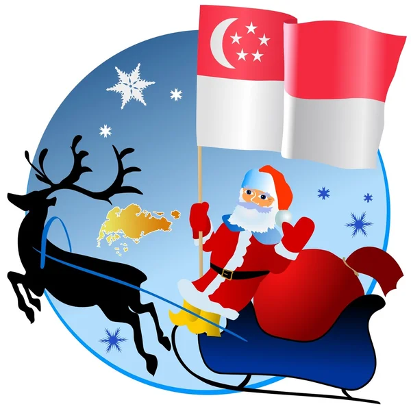 메리 크리스마스, 싱가포르! — 스톡 벡터