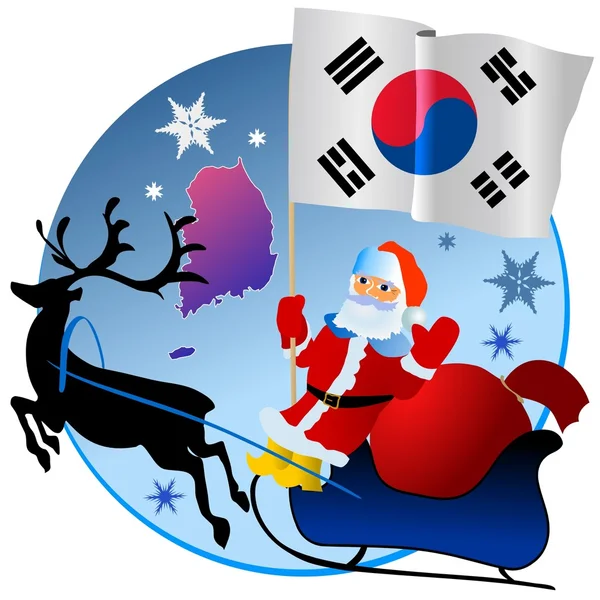 Joyeux Noël, Corée du Sud ! — Image vectorielle
