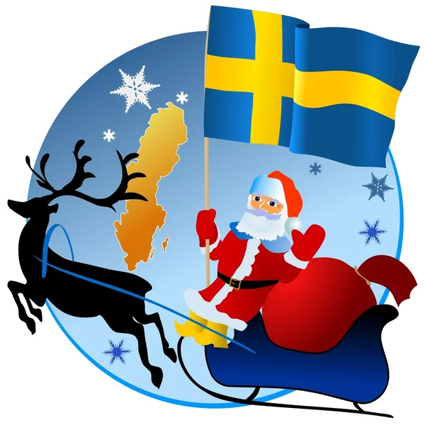 메리 크리스마스, 스웨덴! — 스톡 벡터