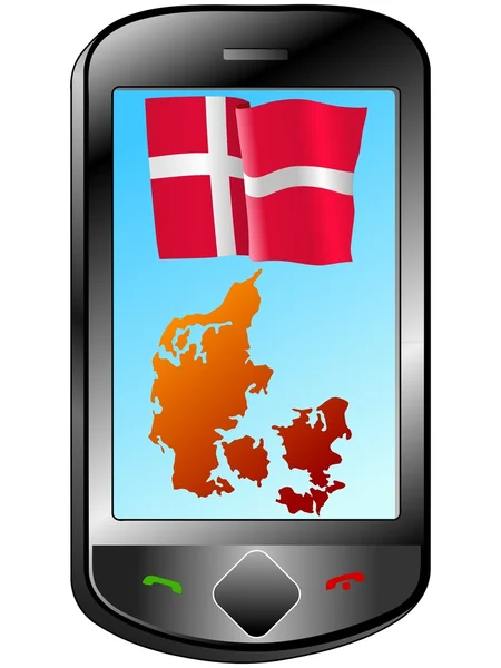 Connessione con la Danimarca — Vettoriale Stock