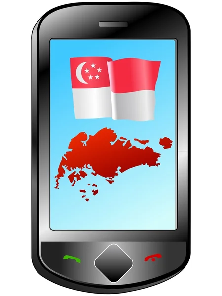 Koneksi dengan Singapura - Stok Vektor