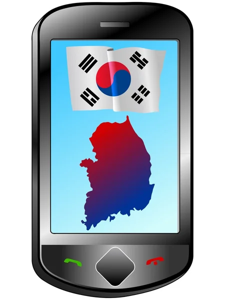 Connection with South Korea — Stock Vector