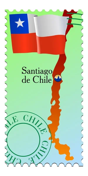 Santiago - capitale del Cile — Vettoriale Stock