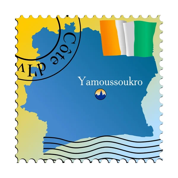Yamoussoukro - huvudstad i Elfenbenskusten — Stock vektor