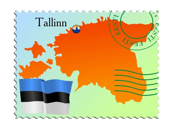 塔林-爱沙尼亚首都 — 图库矢量图片