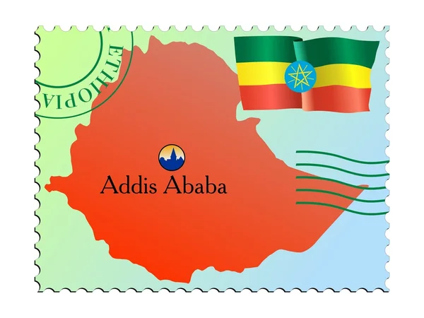 アディスアベバ - エチオピアの首都 — ストックベクタ