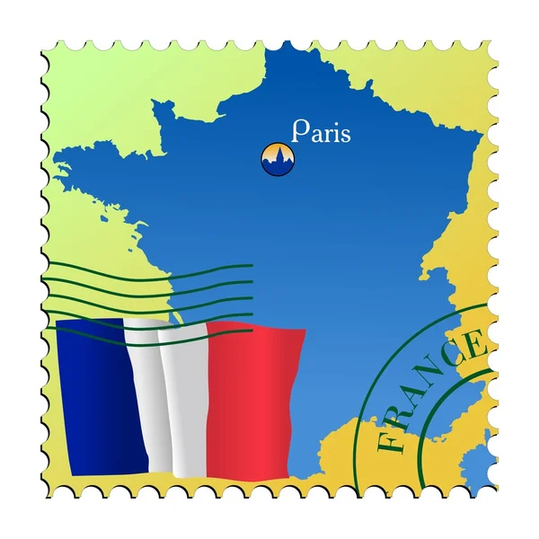 Paris - capital of France. Vector stamp — Stock Vector