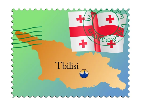 第比利斯-格鲁吉亚首都。矢量邮票 — 图库矢量图片