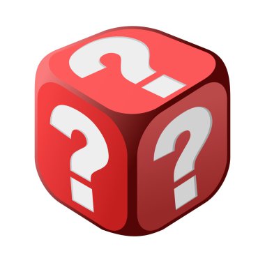 Dice with question marks clipart