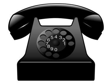 Old black phone clipart