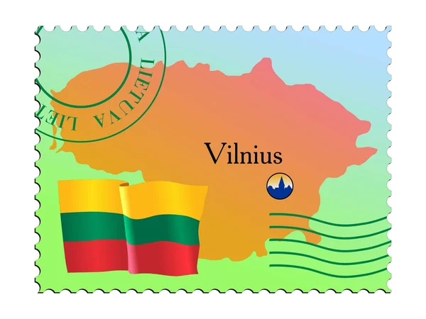 Vilnius - Litvanya'nın başkenti — Stok Vektör