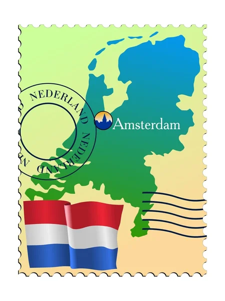 Amsterdam - hoofdstad van Nederland — Stockvector