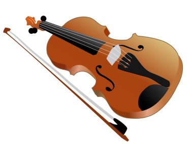 Violin and bow clipart