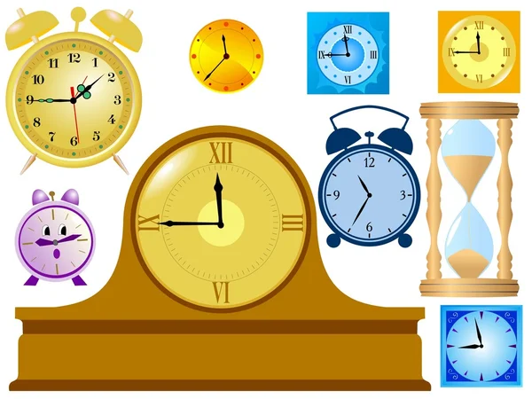 Set of clocks — Stock Vector