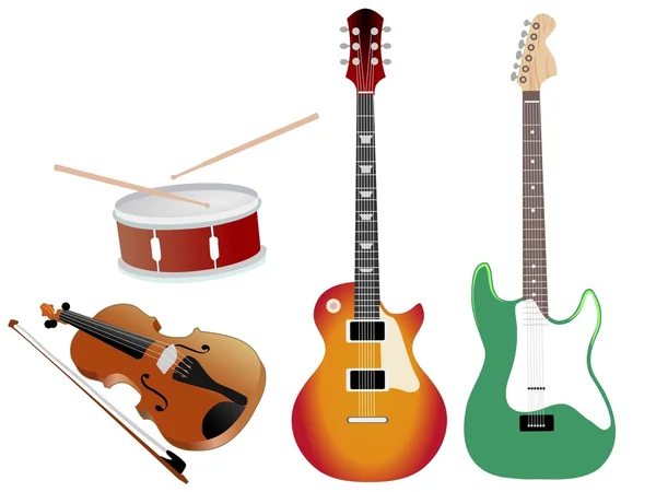 Collezione di oggetti musicali — Vettoriale Stock