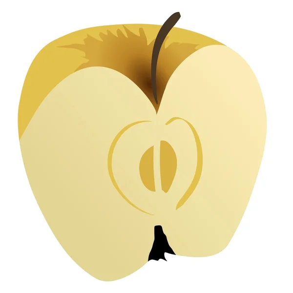 Coloré Illustré Coupe Pomme — Image vectorielle
